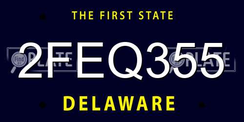 2FEQ355 Delaware License Plate
