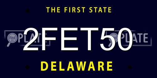 2FET50 Delaware License Plate