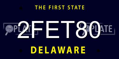 2FET80 Delaware License Plate