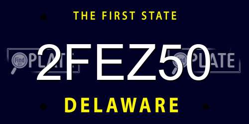 2FEZ50 Delaware License Plate