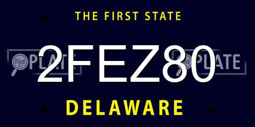 2FEZ80 Delaware License Plate