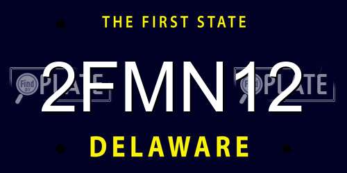 2FMN12 Delaware License Plate