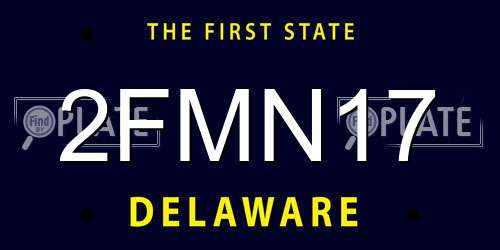 2FMN17 Delaware License Plate