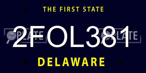 2FOL381 Delaware License Plate