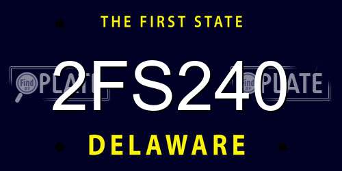 2FS240 Delaware License Plate
