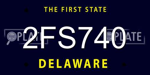 2FS740 Delaware License Plate