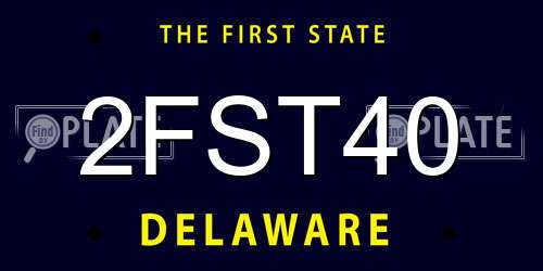 2FST40 Delaware License Plate