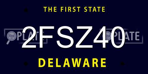 2FSZ40 Delaware License Plate