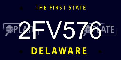 2FV576 Delaware License Plate
