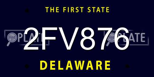 2FV876 Delaware License Plate