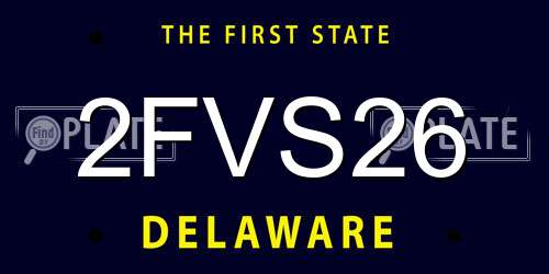 2FVS26 Delaware License Plate
