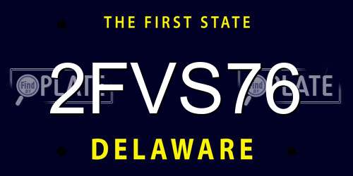2FVS76 Delaware License Plate