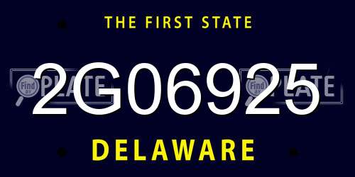 2G06925 Delaware License Plate