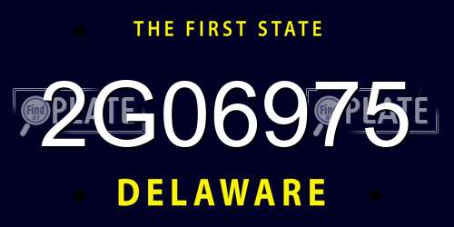 2G06975 Delaware License Plate
