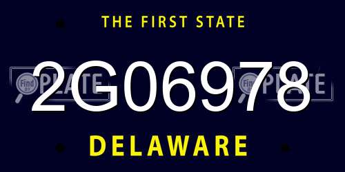 2G06978 Delaware License Plate