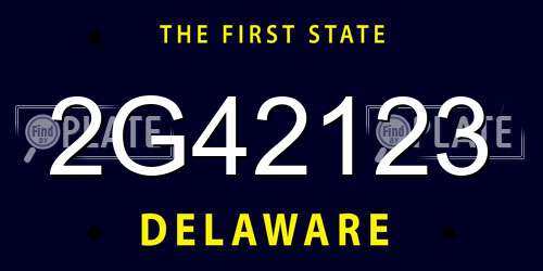 2G42123 Delaware License Plate