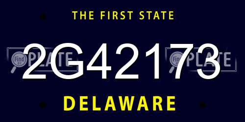 2G42173 Delaware License Plate