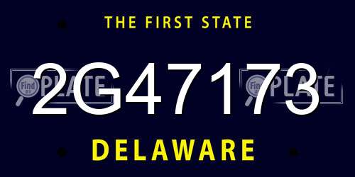 2G47173 Delaware License Plate