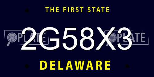 2G58X3 Delaware License Plate