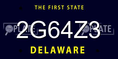 2G64Z3 Delaware License Plate