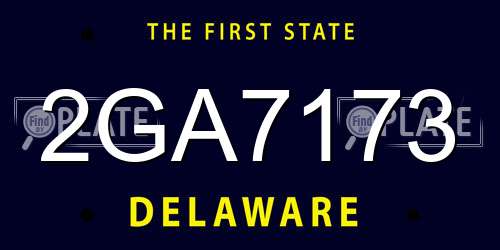 2GA7173 Delaware License Plate