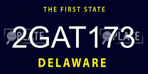 2GAT173 Delaware License Plate