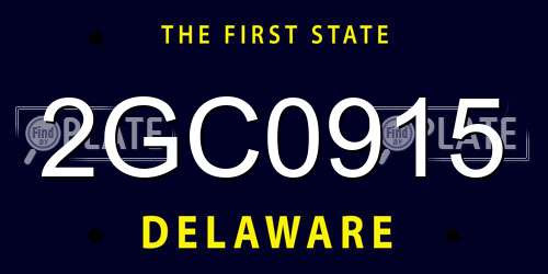 2GC0915 Delaware License Plate