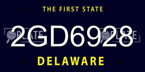 2GD6928 Delaware License Plate