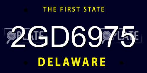 2GD6975 Delaware License Plate