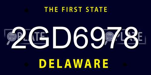 2GD6978 Delaware License Plate