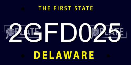 2GFD025 Delaware License Plate