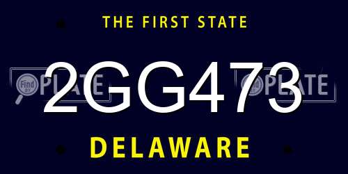 2GG473 Delaware License Plate