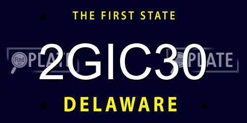 2GIC30 Delaware License Plate