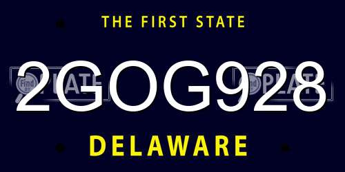 2GOG928 Delaware License Plate