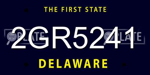 2GR5241 Delaware License Plate