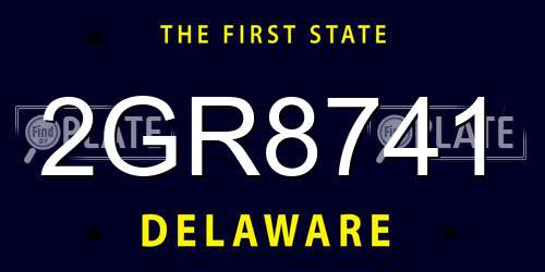 2GR8741 Delaware License Plate