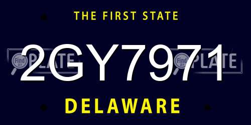 2GY7971 Delaware License Plate