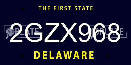 2GZX968 Delaware License Plate