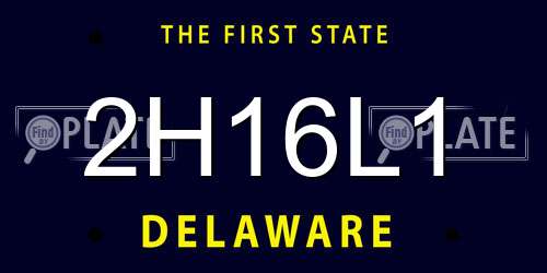 2H16L1 Delaware License Plate