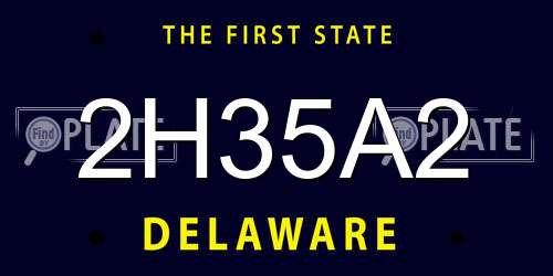 2H35A2 Delaware License Plate