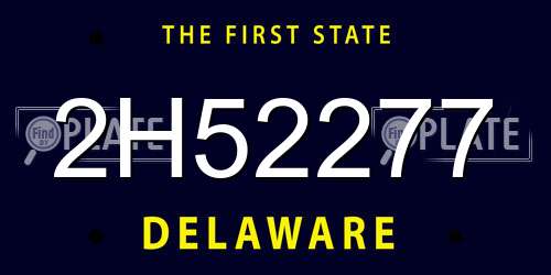 2H52277 Delaware License Plate