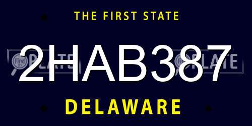 2HAB387 Delaware License Plate