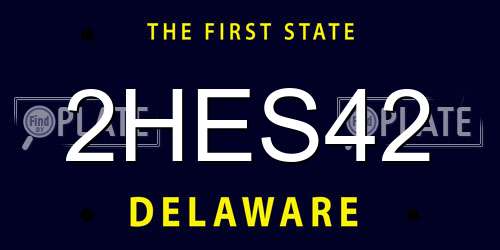 2HES42 Delaware License Plate