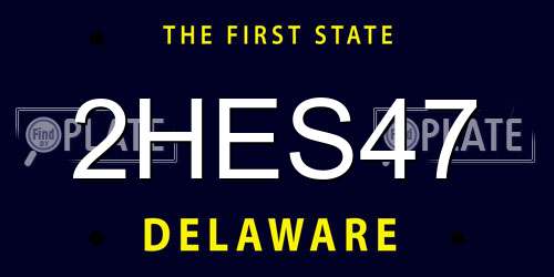 2HES47 Delaware License Plate