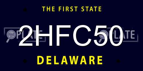2HFC50 Delaware License Plate
