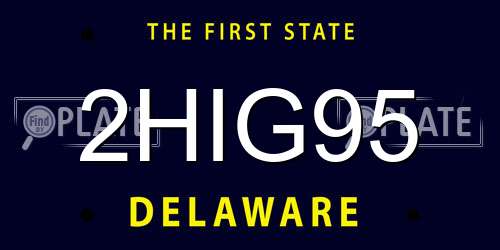 2HIG95 Delaware License Plate
