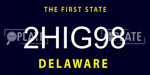 2HIG98 Delaware License Plate