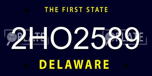 2HO2589 Delaware License Plate