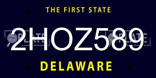 2HOZ589 Delaware License Plate
