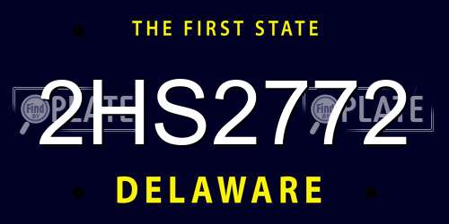 2HS2772 Delaware License Plate